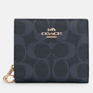 Coach Snap Wallet in Signature Canvas - Denim